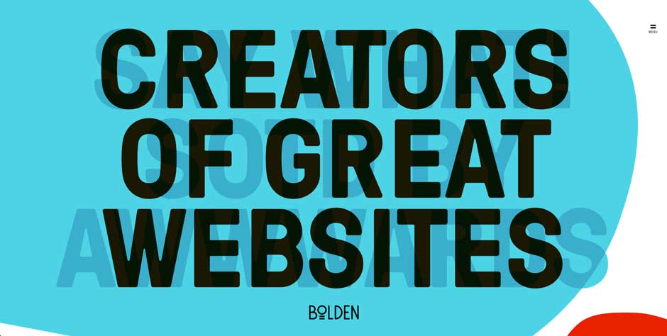 Screenshot of Bolden's homepage